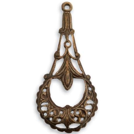 vintaj natural brass elegant drop chandelier 35x16mm | 1pc
