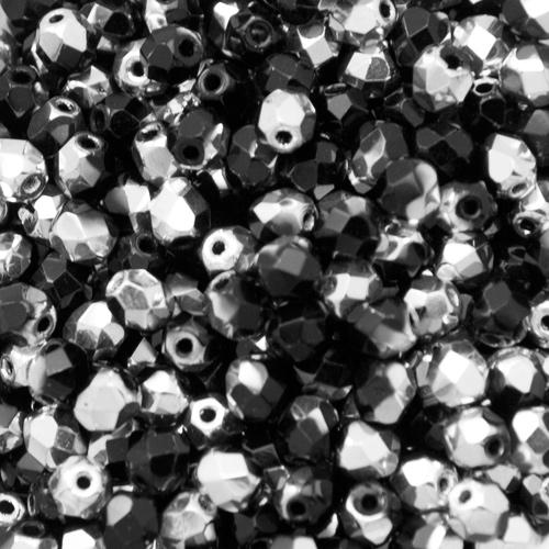 böhmische glasschliffperlen jet labrador 4mm | 50st