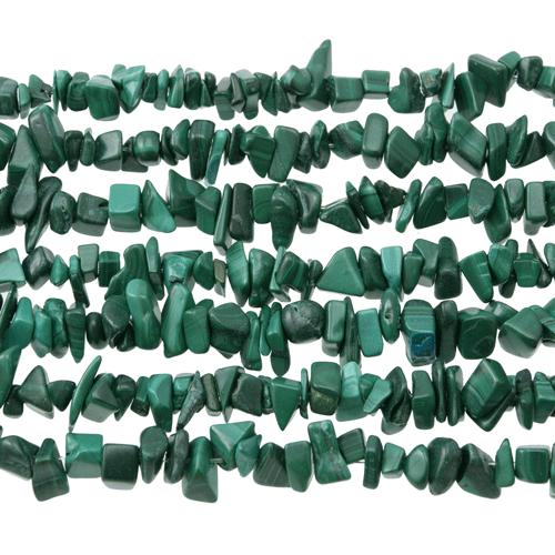 malachit chips 5-10mm | strang 38/40cm