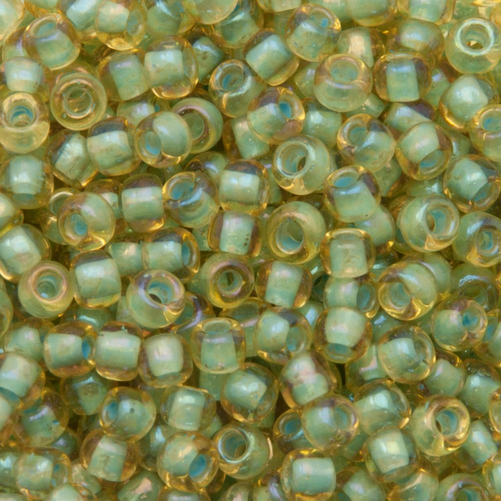 rocaille toho seed beads 6/0 - inside color rainbow light topaz/sea foam lined (952) | 10gr