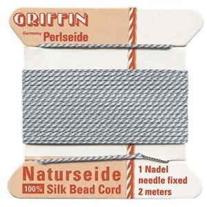 gray griffin silk bead cord diameter 0,45mm - 2 mt | 1pc