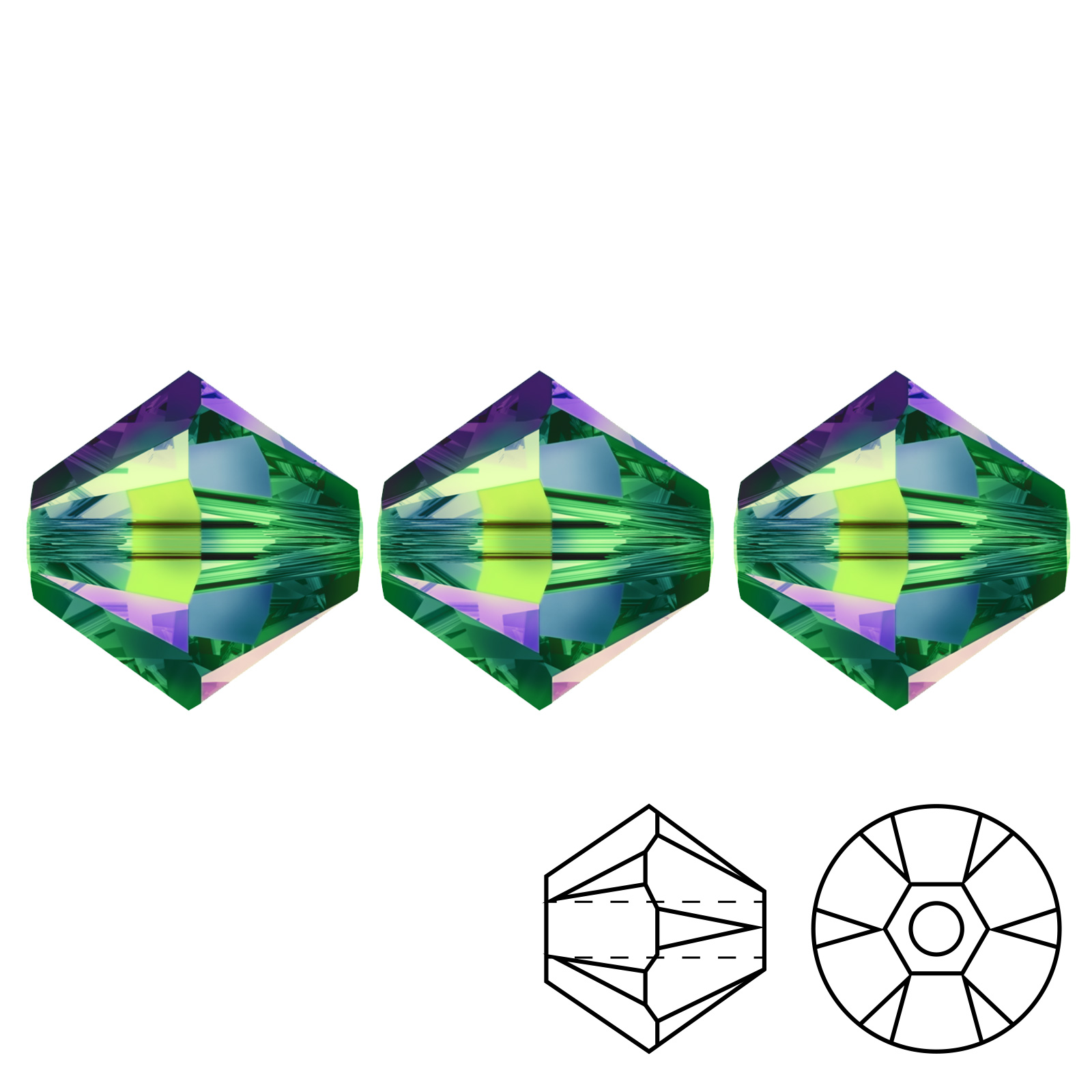kristall doppelkegel (5328) crystal vitrail medium 4mm | 48st