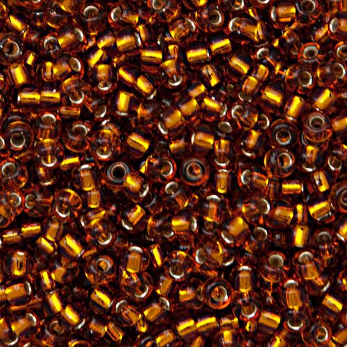 miyuki rocailles 8/0 - silver-lined transparent topaz (2422) | 10gr