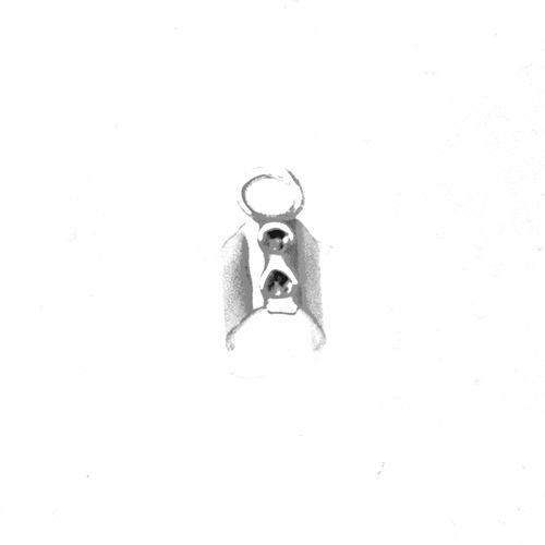 sterling silver crimp end 10x4mm (width 3mm) | 2pc