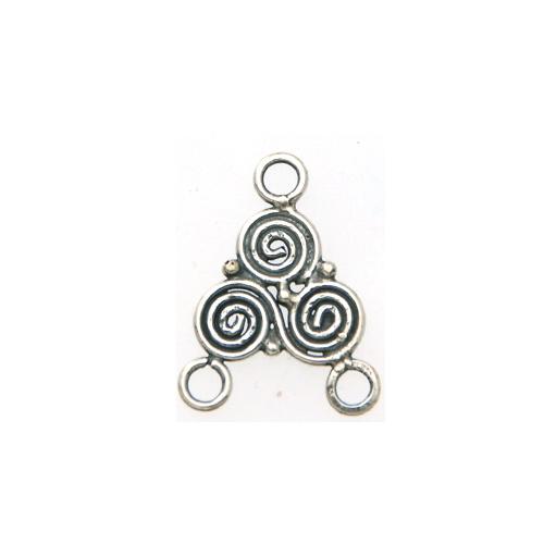 antique silver plated spirals link 16x12mm | 1pc