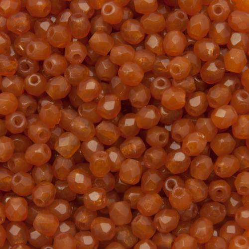böhmische glasschliffperlen milky caramel 3mm | 50st