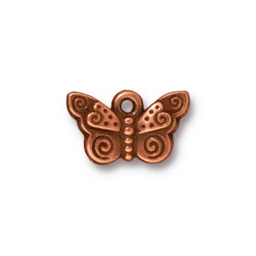antique copper plated butterfly charm 15x10mm | 1pc