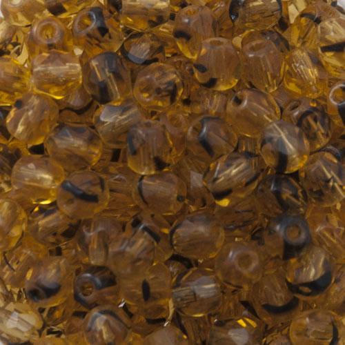 böhmische glasschliffperlen topaz tortoise 4mm | 50st