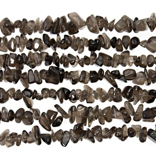 smoky quartz chips 5-10mm | 32-inch strand approx.