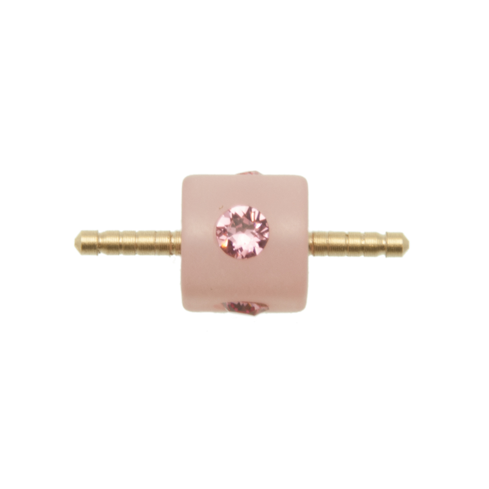 light rose polaris cube 10mm terminal clasp for hollow rubber 3-4mm | 1pc