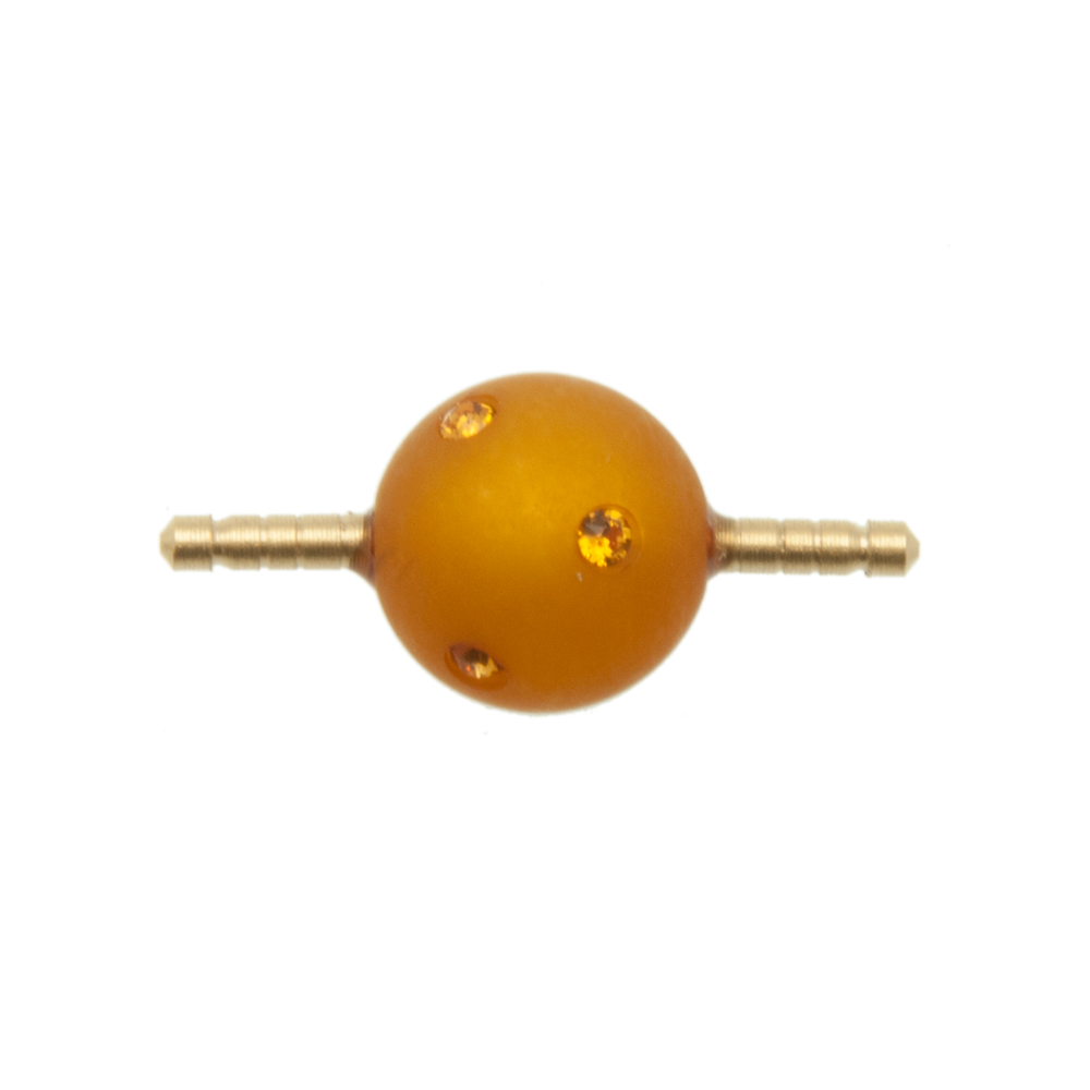 topaz polaris round 12mm terminal clasp for hollow rubber 3-4mm | 1pc