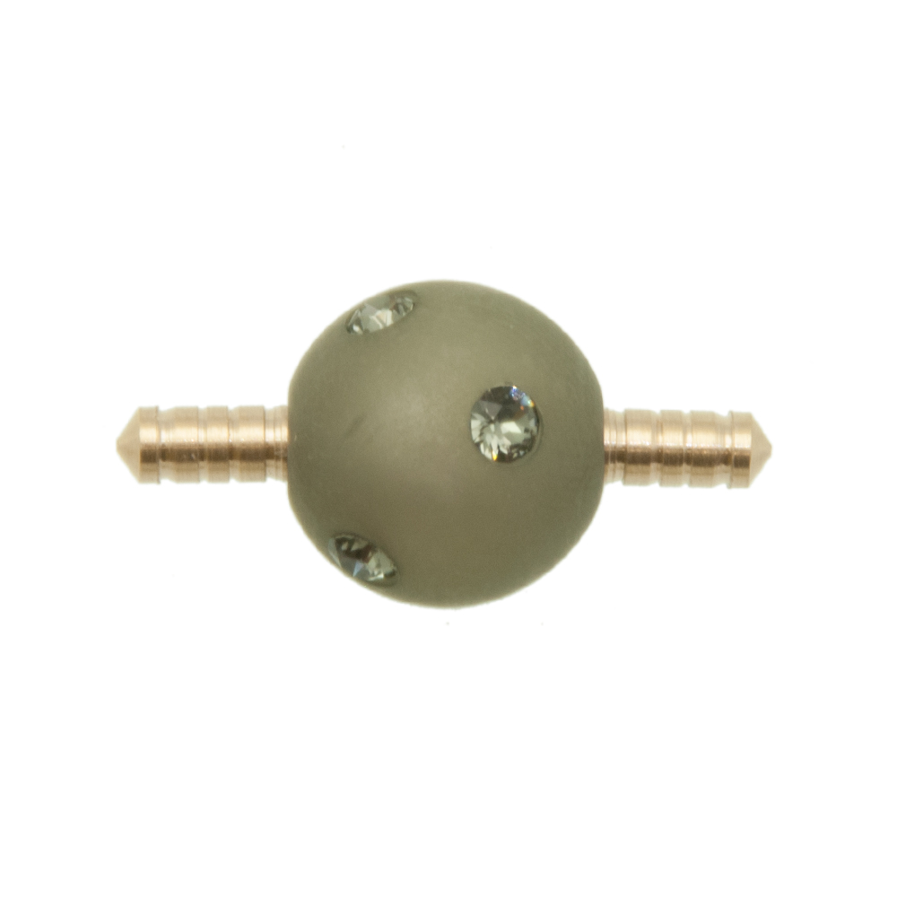black diamond polaris round 14mm terminal clasp for hollow rubber 5mm | 1pc