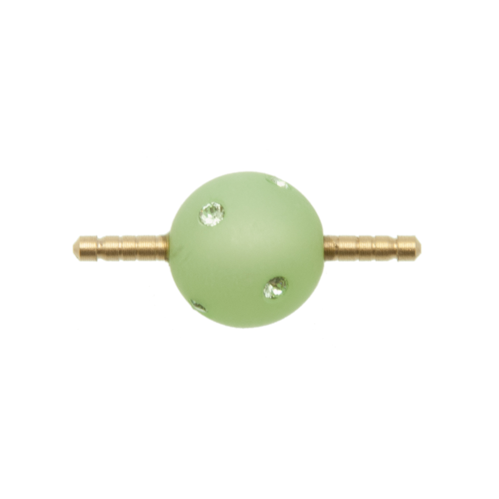 chrysolite polaris round 12mm terminal clasp for hollow rubber 3-4mm | 1pc