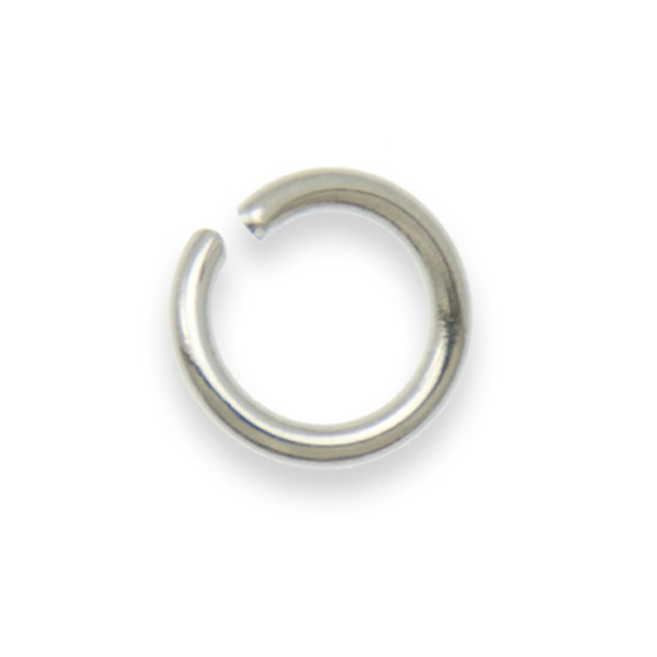 silver plated open jump ring 8mm- wire 1,2mm | 100pc