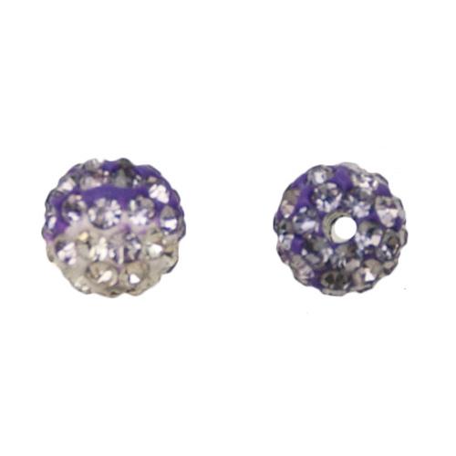 pave' beads - tanzanite multicolor round 6mm | 1pc