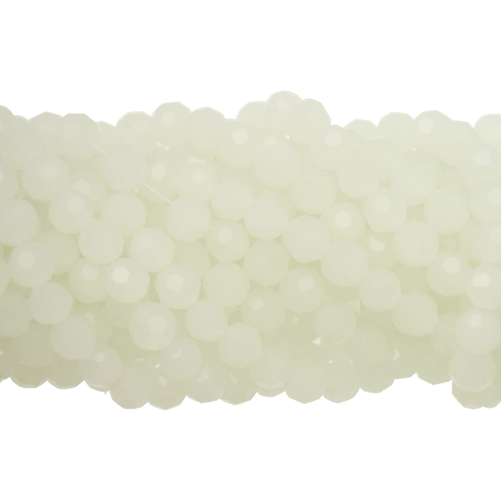chinese glasperlen facettiertes rund white opal 8mm | 36st