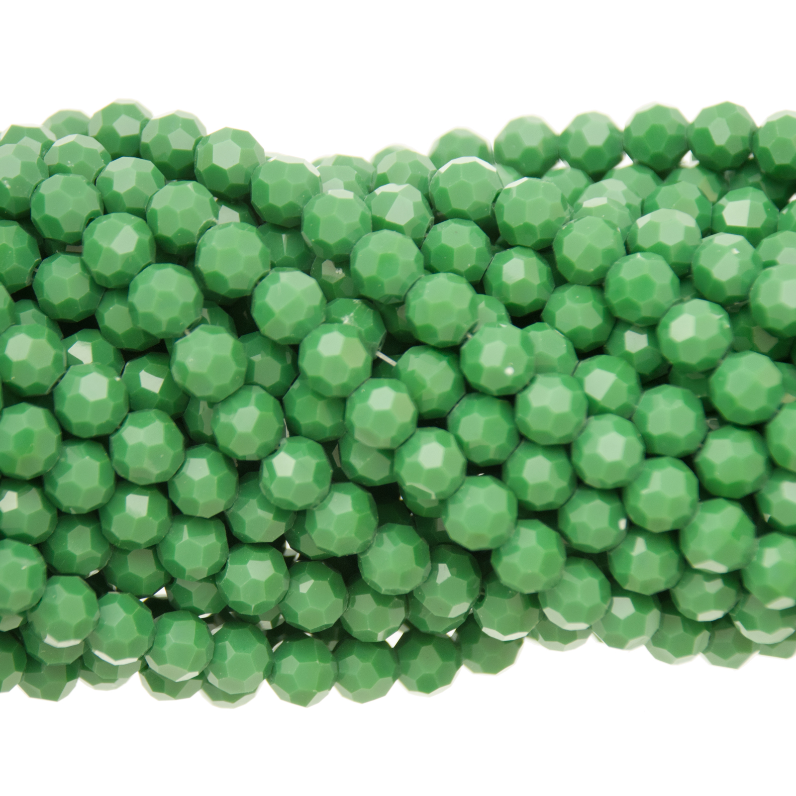 chinese glasperlen facettiertes rund dark green opal 8mm | 36st