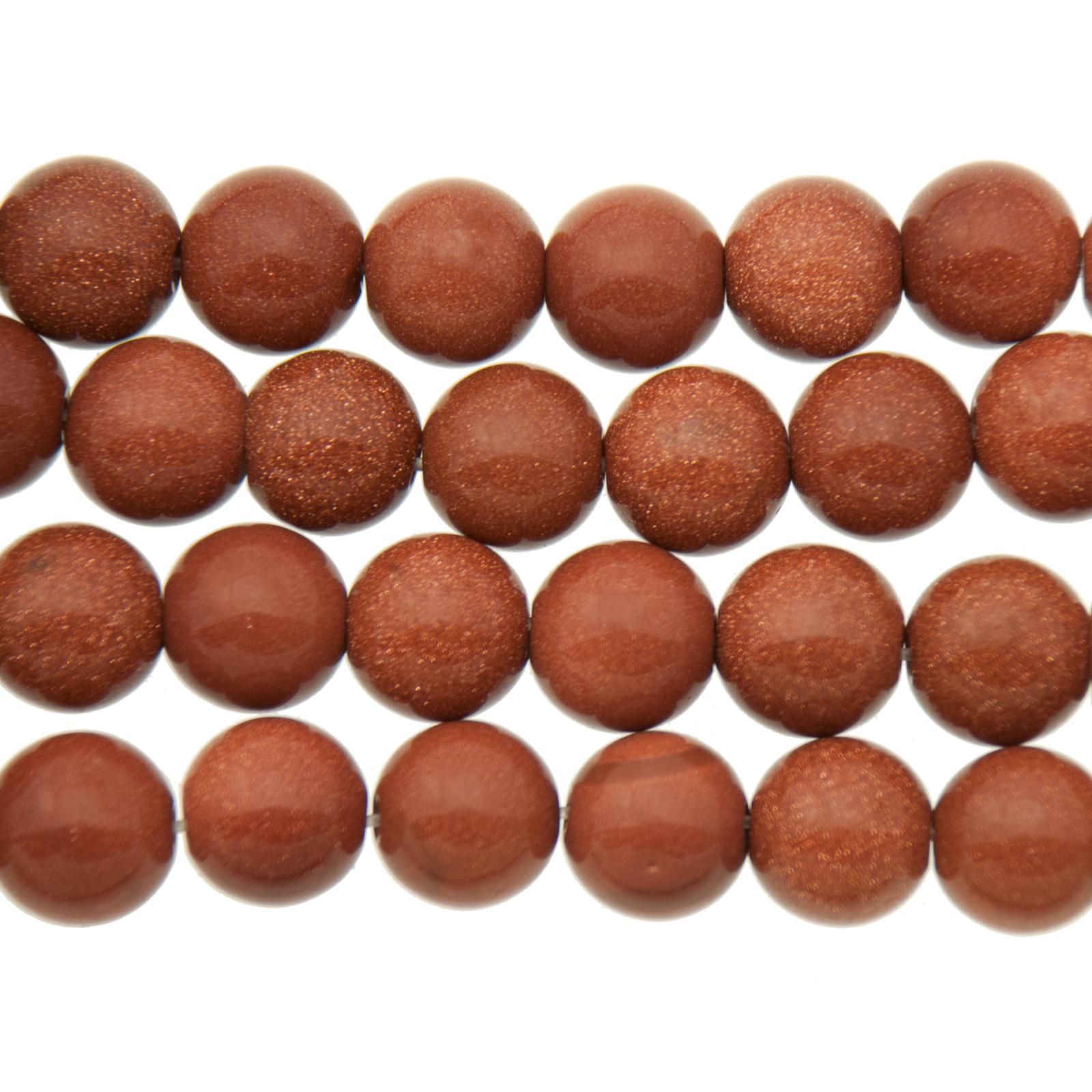 goldstone (synthetisch) glatt runde 10mm | strang 38/40cm