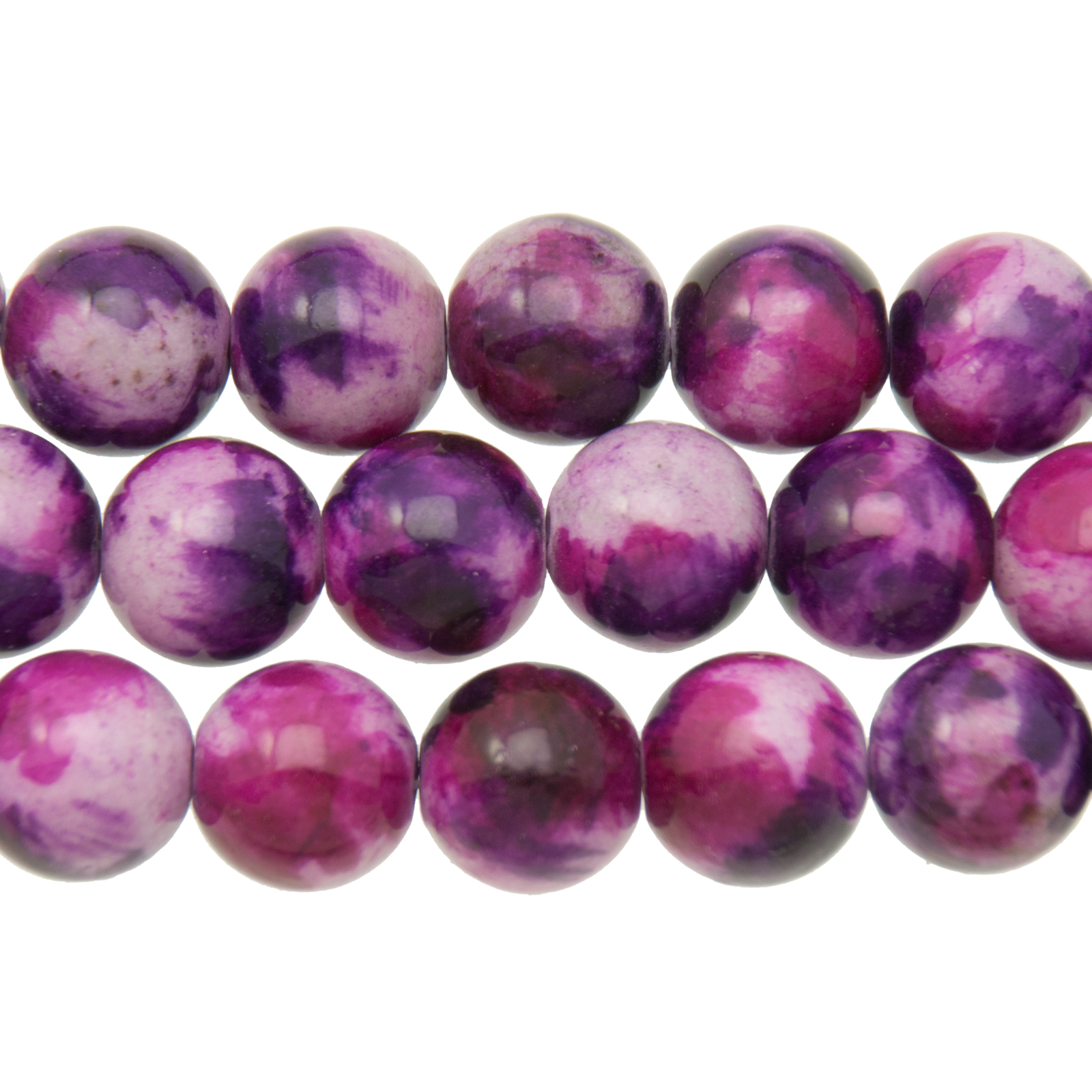 dyed jade multicolor purple smooth round 12mm | 15/16-inch strand