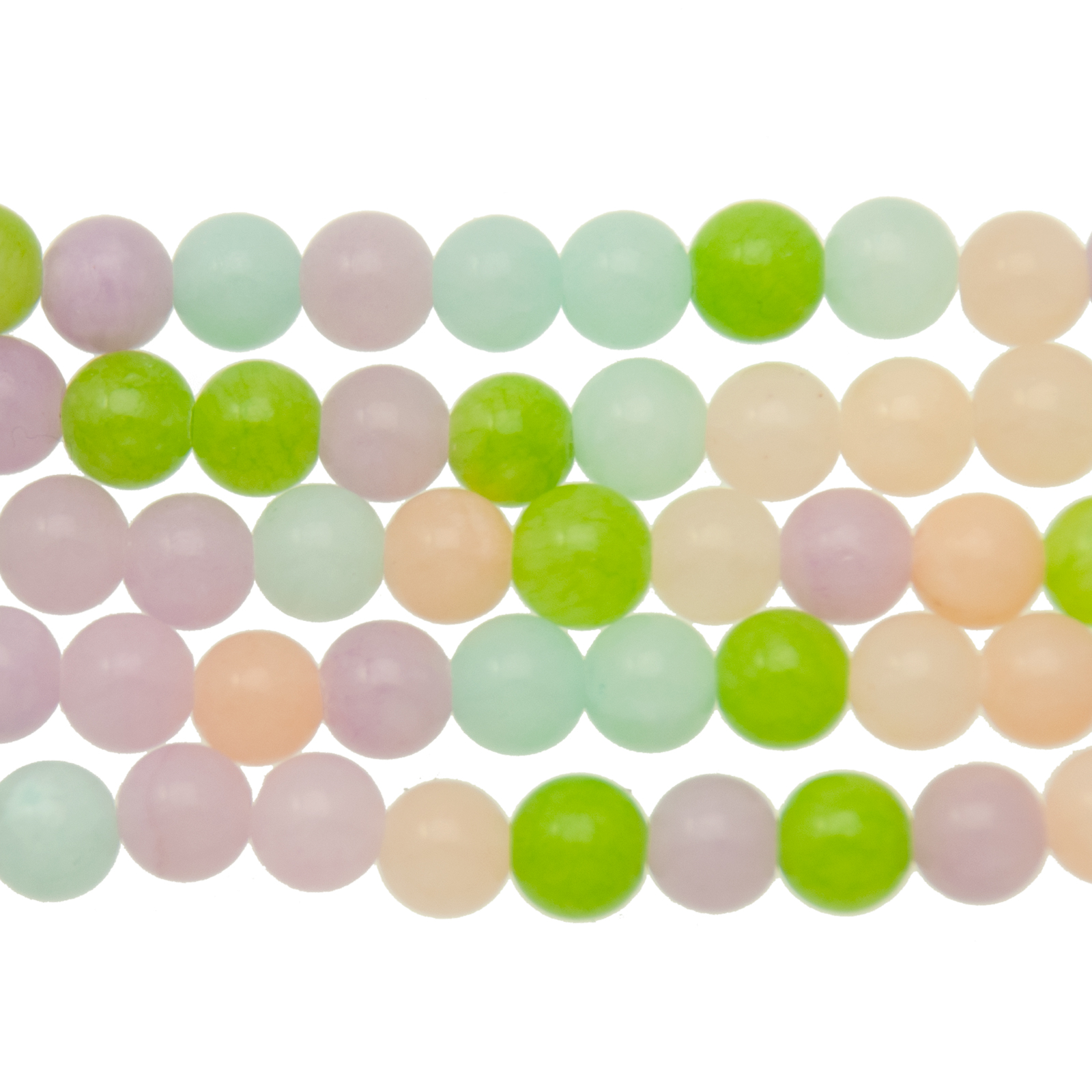 dyed jade spring mix smooth round 6mm | 15/16-inch strand