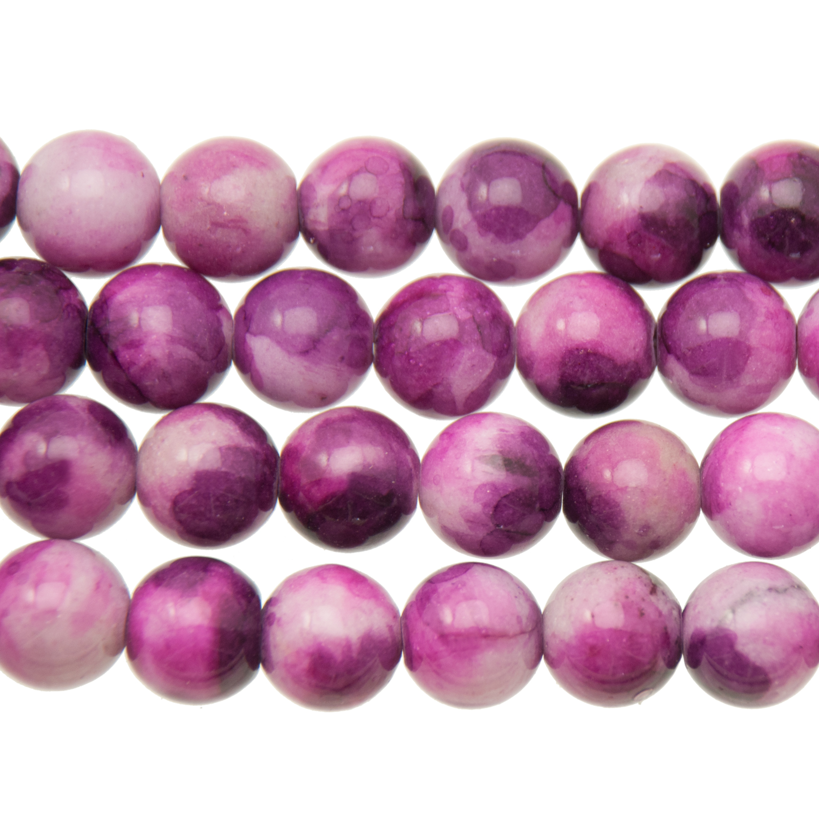 dyed jade multicolor purple smooth round 10mm | 15/16-inch strand