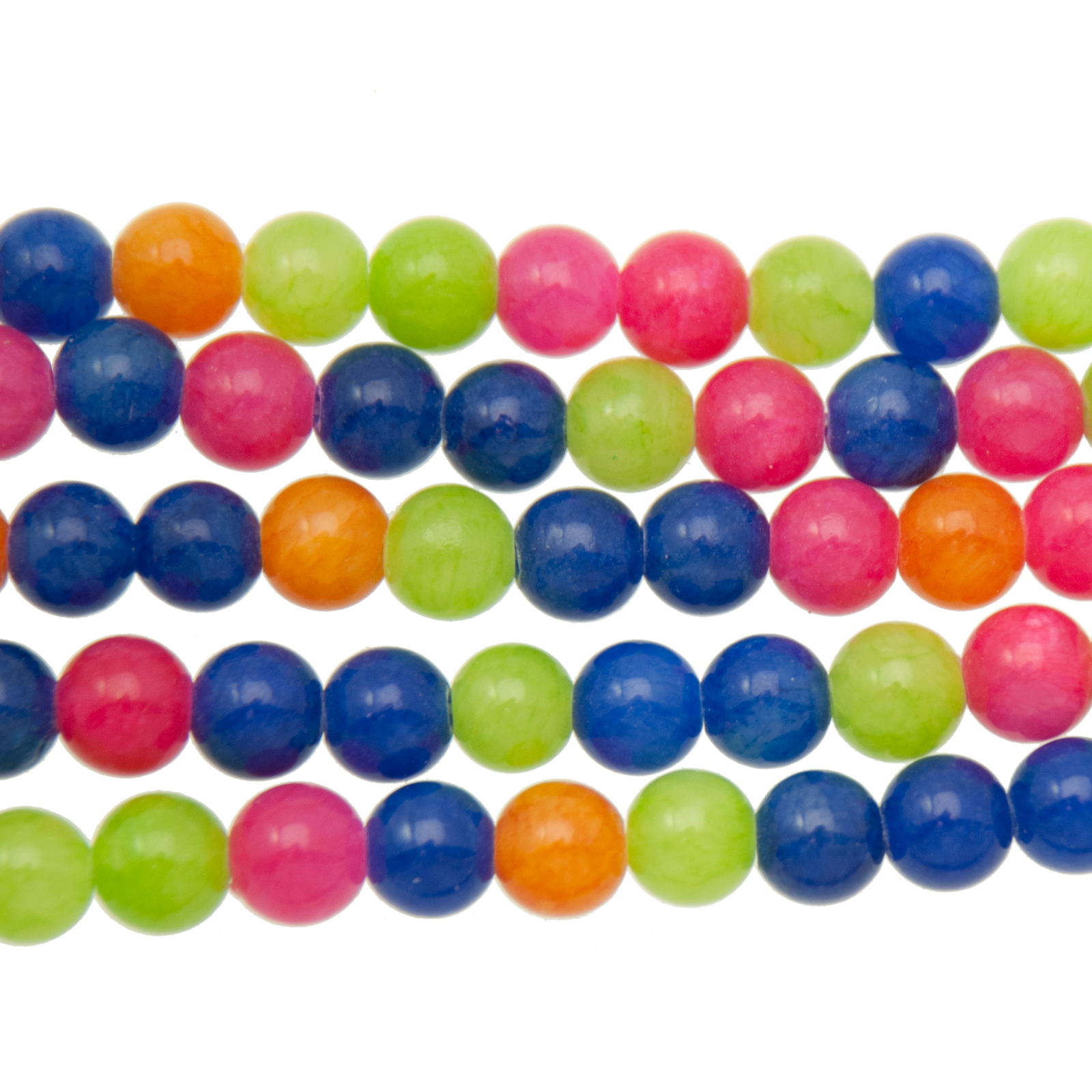 dyed jade harlequin mix smooth round 6mm | 15/16-inch strand