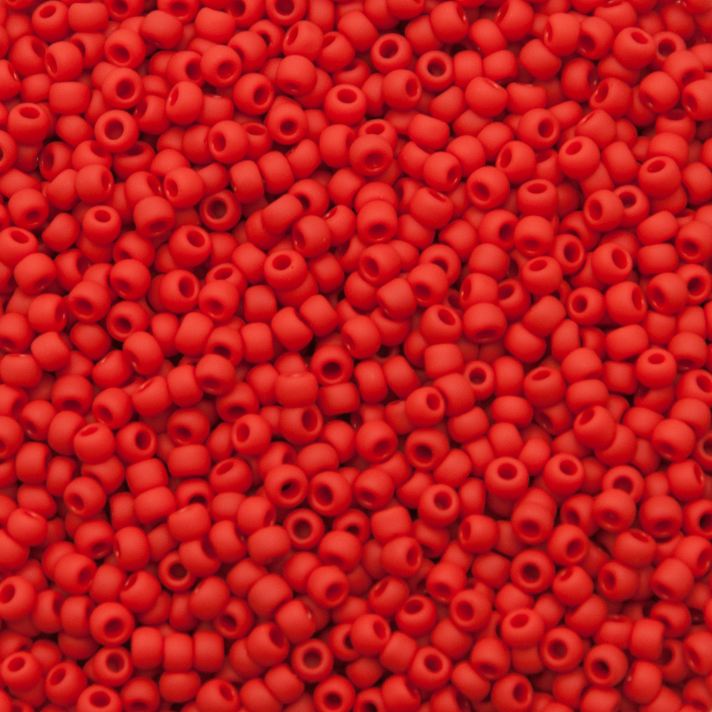 rocaille toho seed beads 11/0 opaque frosted cherry (45af) | 10gr