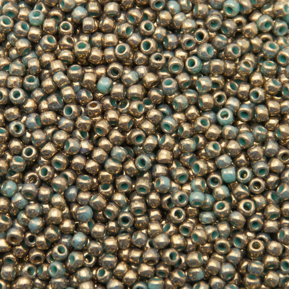 saatperlen toho 11/0 gilded marble turquoise (1703) | 10gr