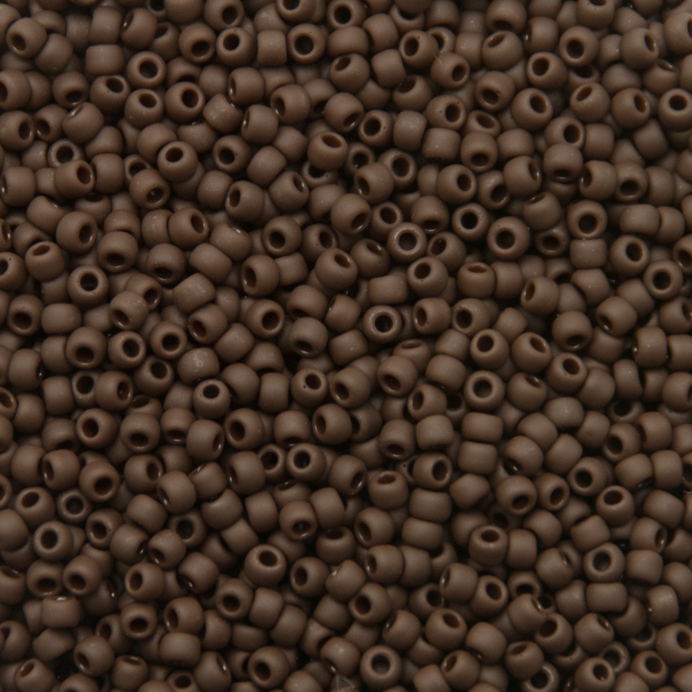 Lot De Perles De Rocaille Marron Mat N°122 – Environ 22g