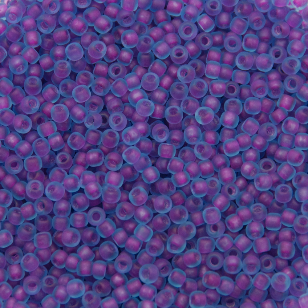 rocaille toho seed beads 11/0 inside color frosted aqua/purple lined (252f) | 10gr