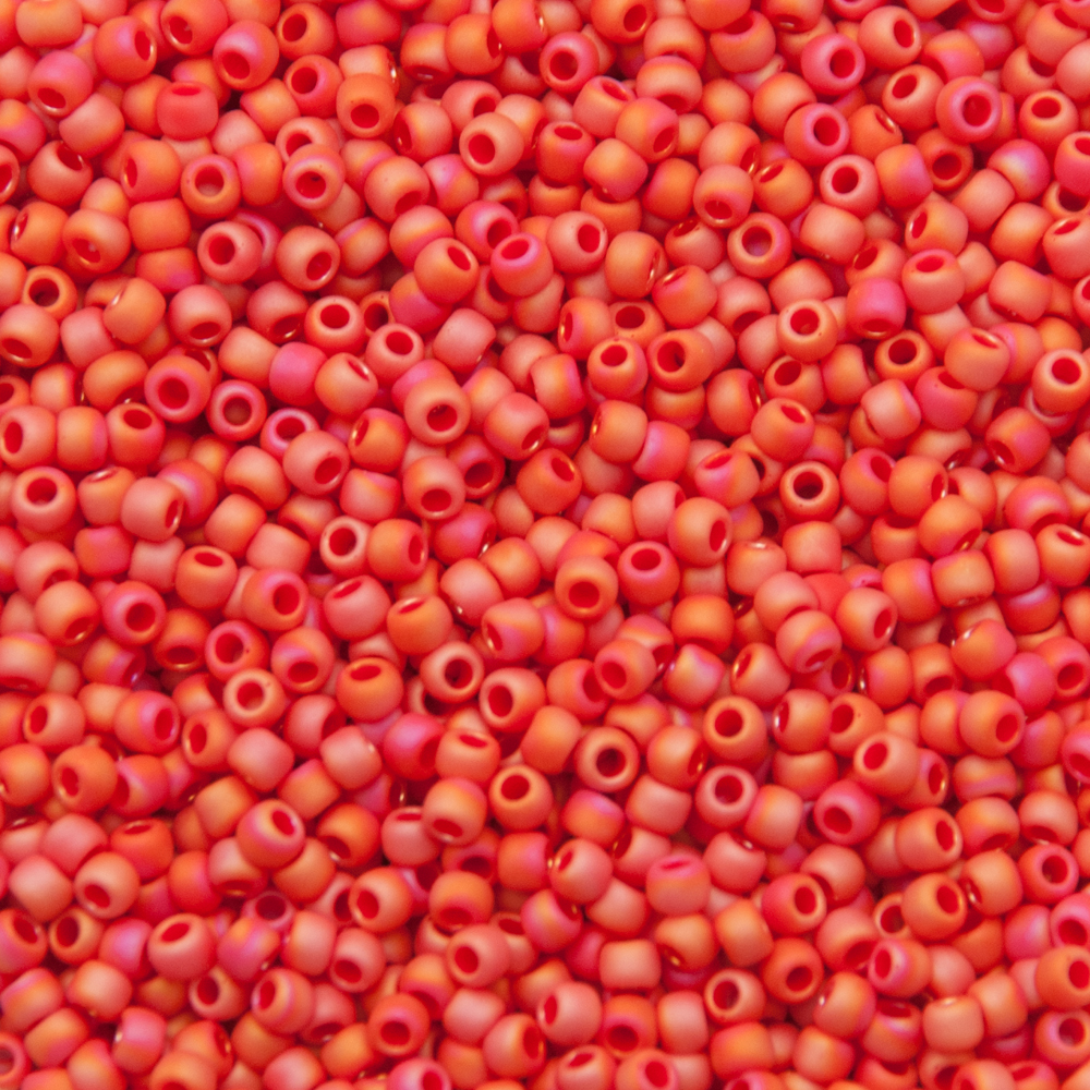 saatperlen toho 11/0 opaque rainbow frosted cherry (405f) | 10gr