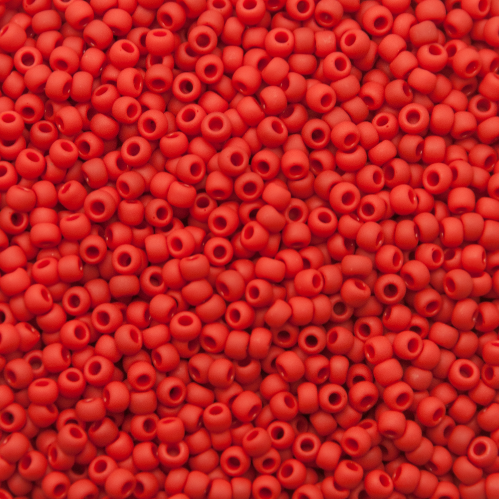 saatperlen toho 11/0 opaque frosted pepper red (45f) | 10gr