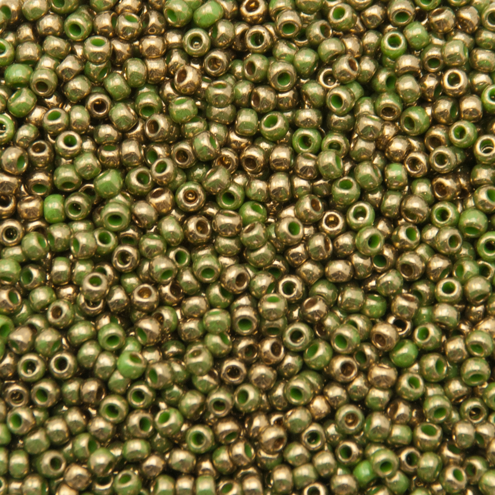 saatperlen toho 11/0 gilded marble green (1702) | 10gr