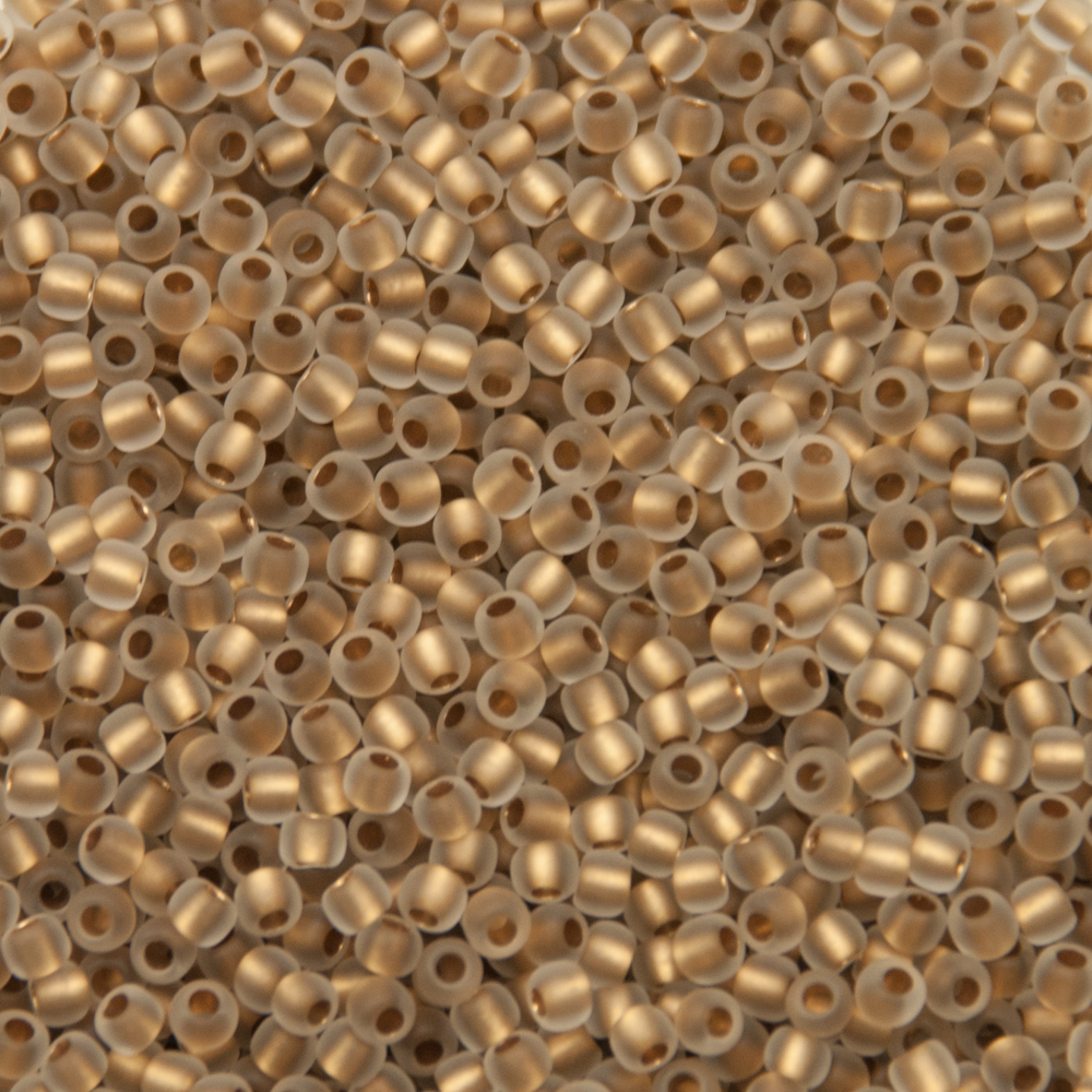 saatperlen toho 11/0 gold lined frosted crystal (989f) | 10gr