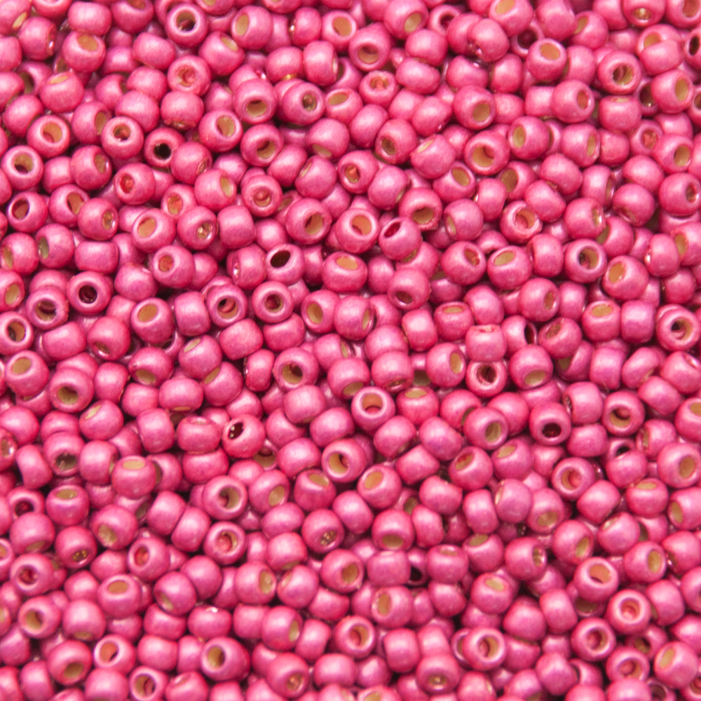 rocaille toho seed beads 11/0 permanent finish matte galvanized orchid (pf563f) | 10gr