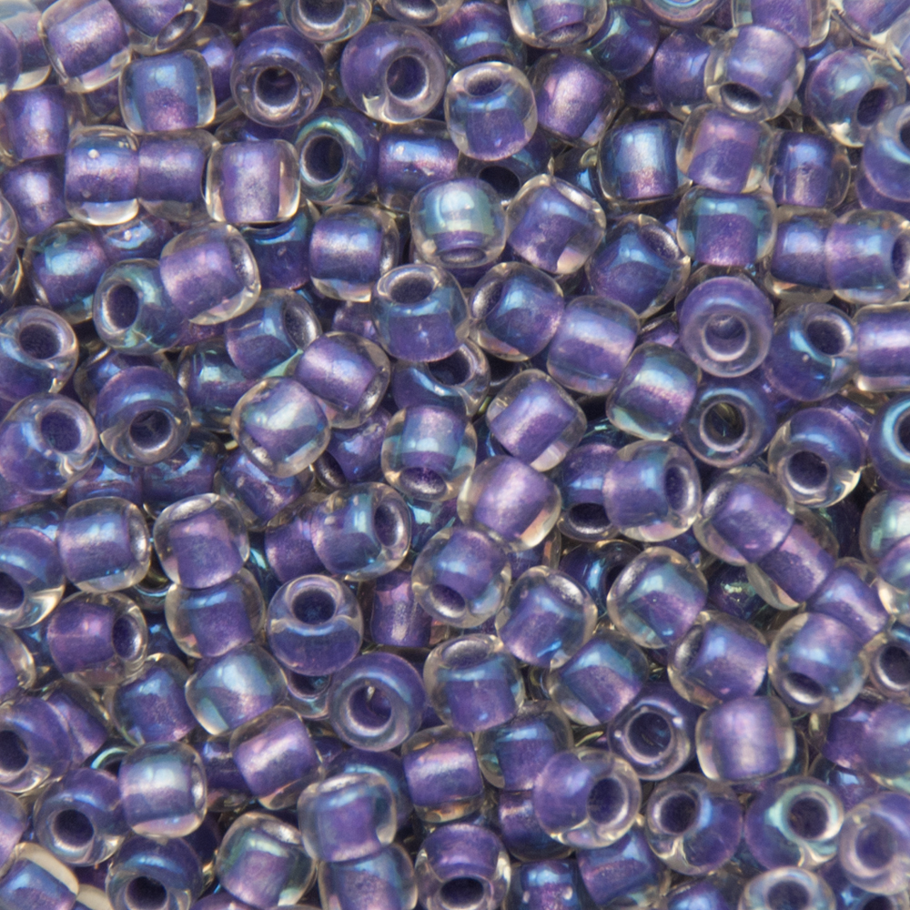 saatperlen toho 6/0 inside color rainbow crystal/metallic purple lined (265) | 10gr