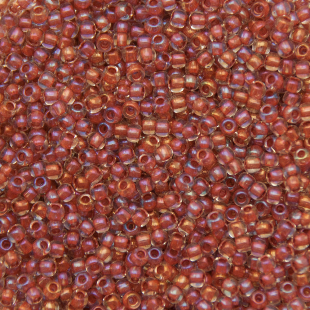 rocaille toho seed beads 11/0 inside color luster crystal/terra cotta lined (186) | 10gr
