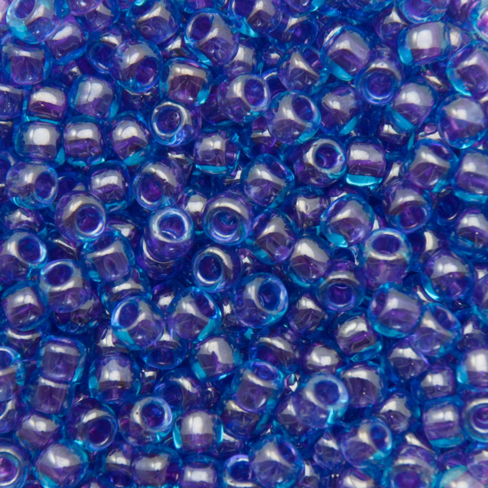rocaille toho seed beads 6/0 inside color aqua/purple lined (252) | 10gr