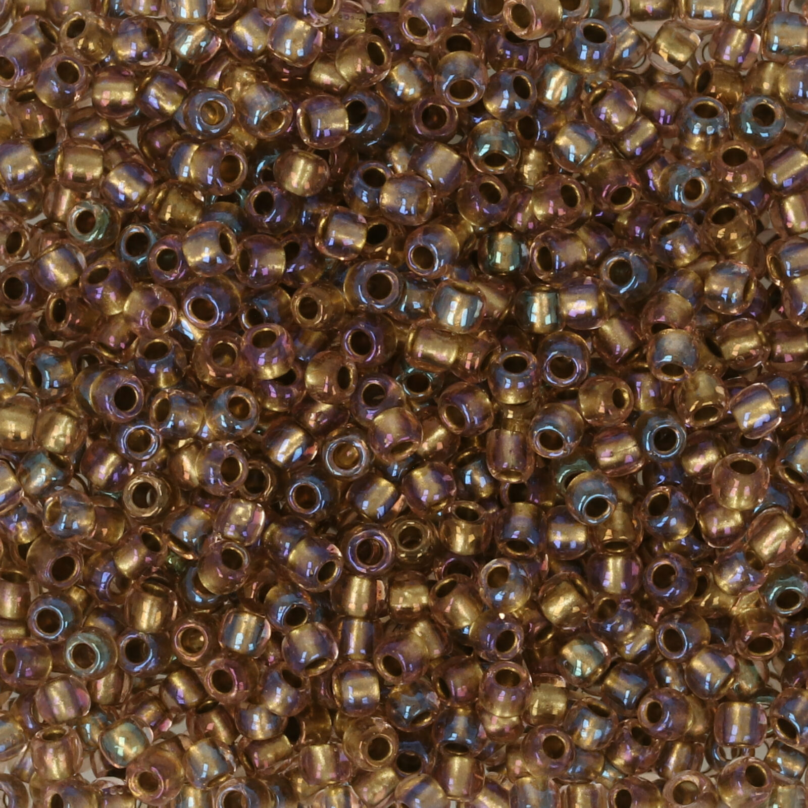 saatperlen toho 11/0 inside color rainbow crystal/gold lined (268) | 10gr