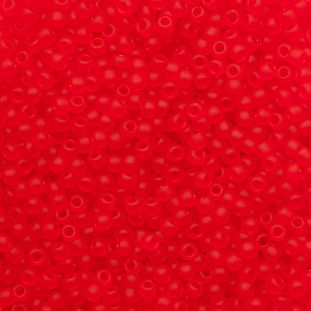 rocaille toho seed beads 11/0 transparent frosted light siam ruby (5f) | 10gr