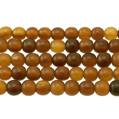 hornperlen gold runde 5-6mm | strang 40cm