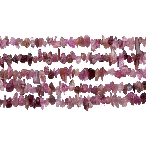 pink tourmaline chips 5mm | 15/16-inch strand