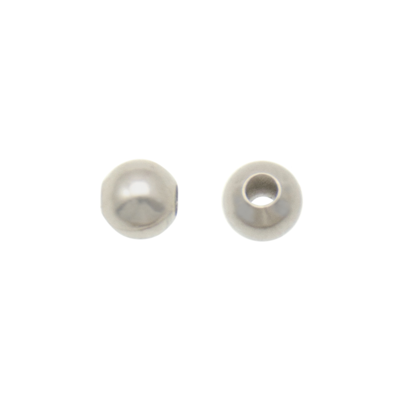 rhodium silver plated spacer round bead 4mm | 72pc