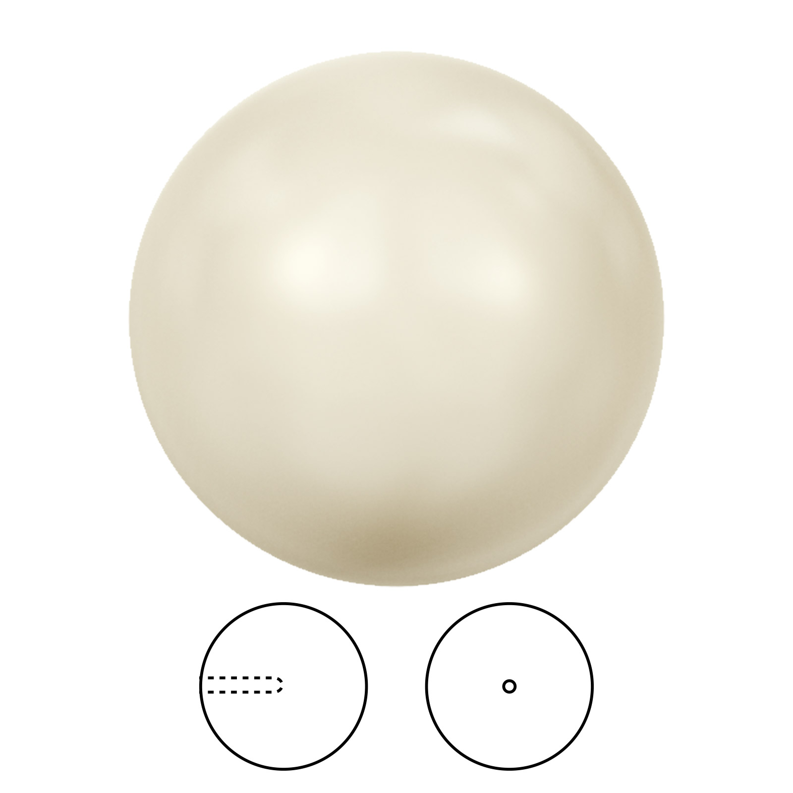half-drilled pearl (5818) cream 10mm | 2pc