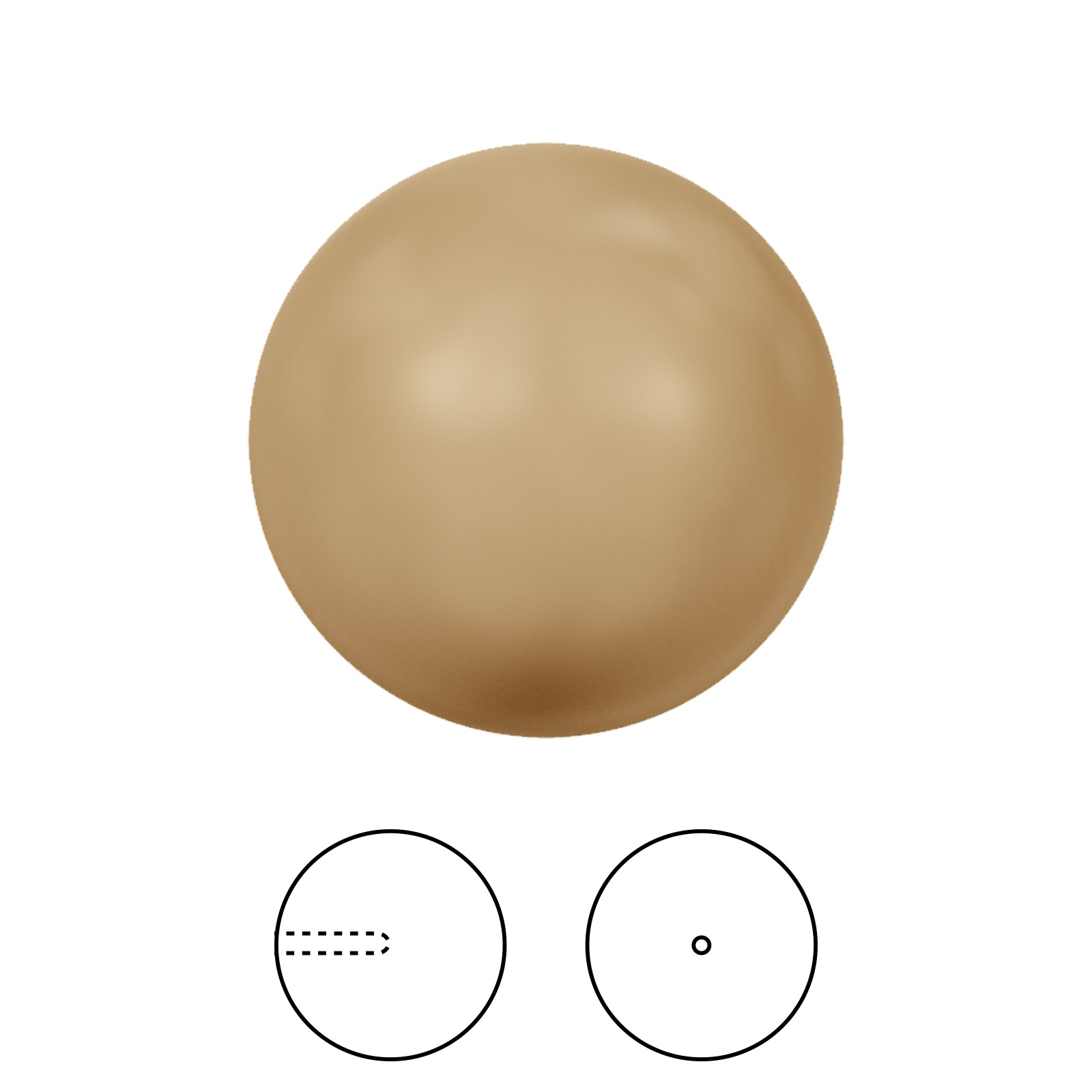 half-drilled pearl (5818) bronze 6mm | 4pc