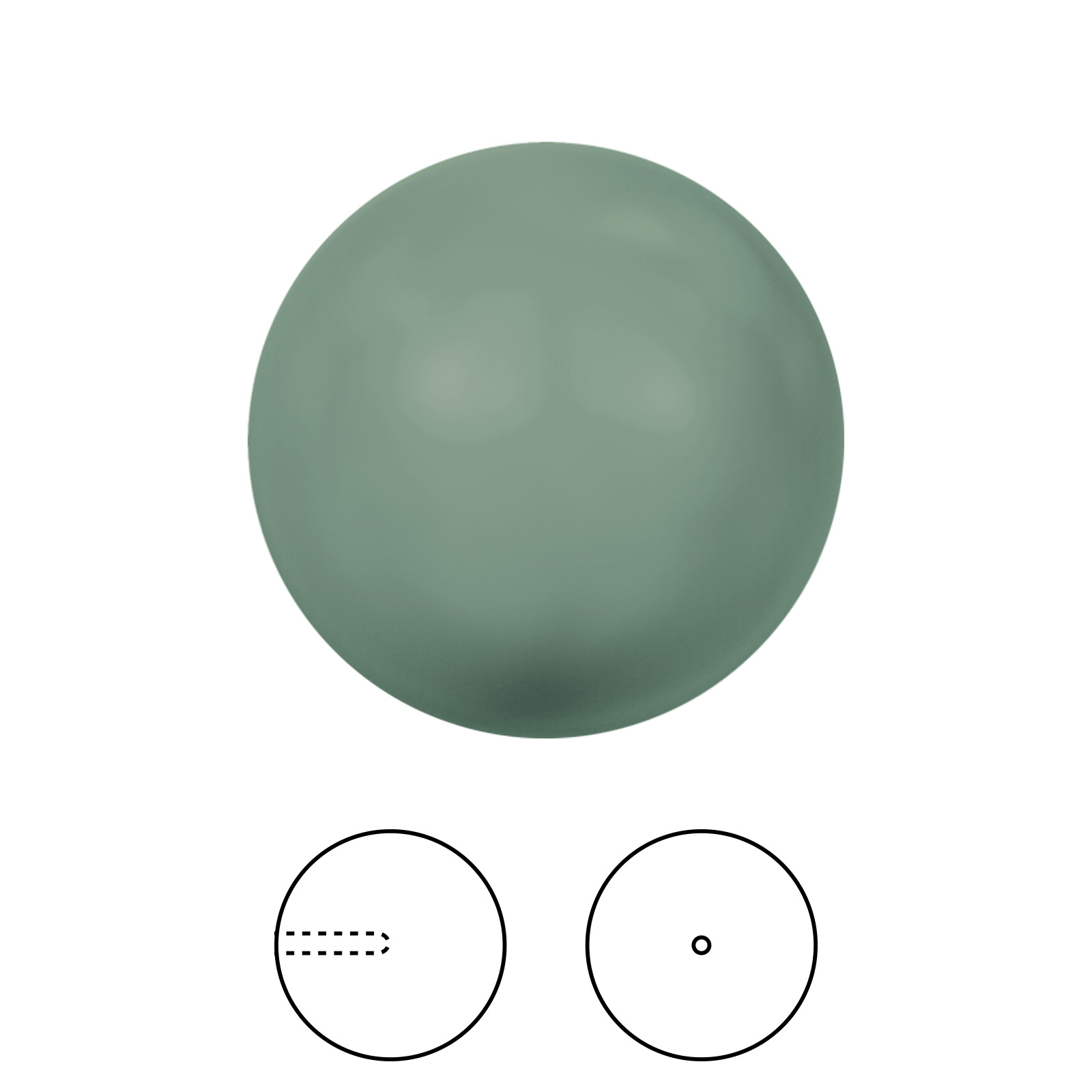 runde perlen mit halber bohrung (5818) jade 6mm | 4st