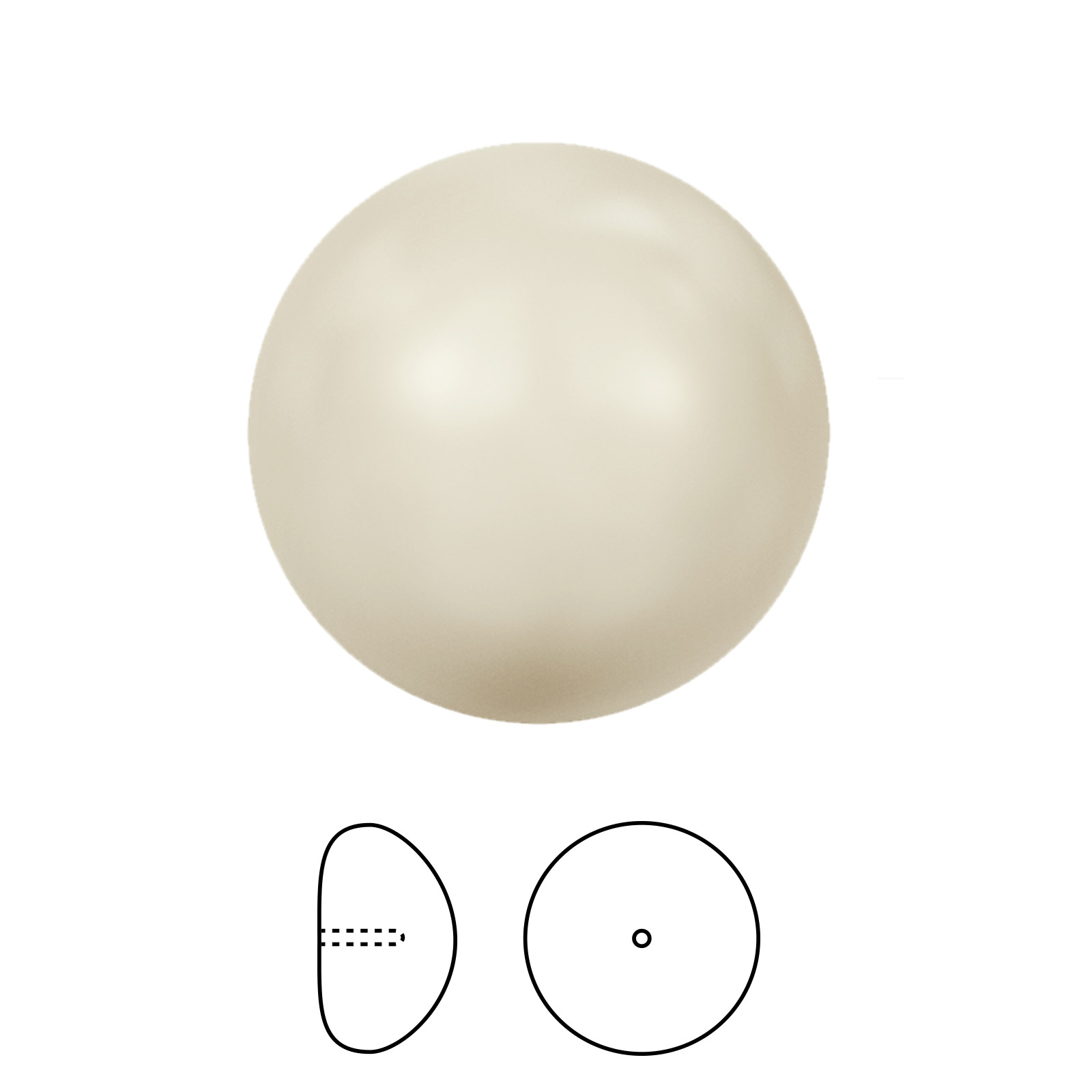 cabochon pearl (5817) cream 10mm | 2pc