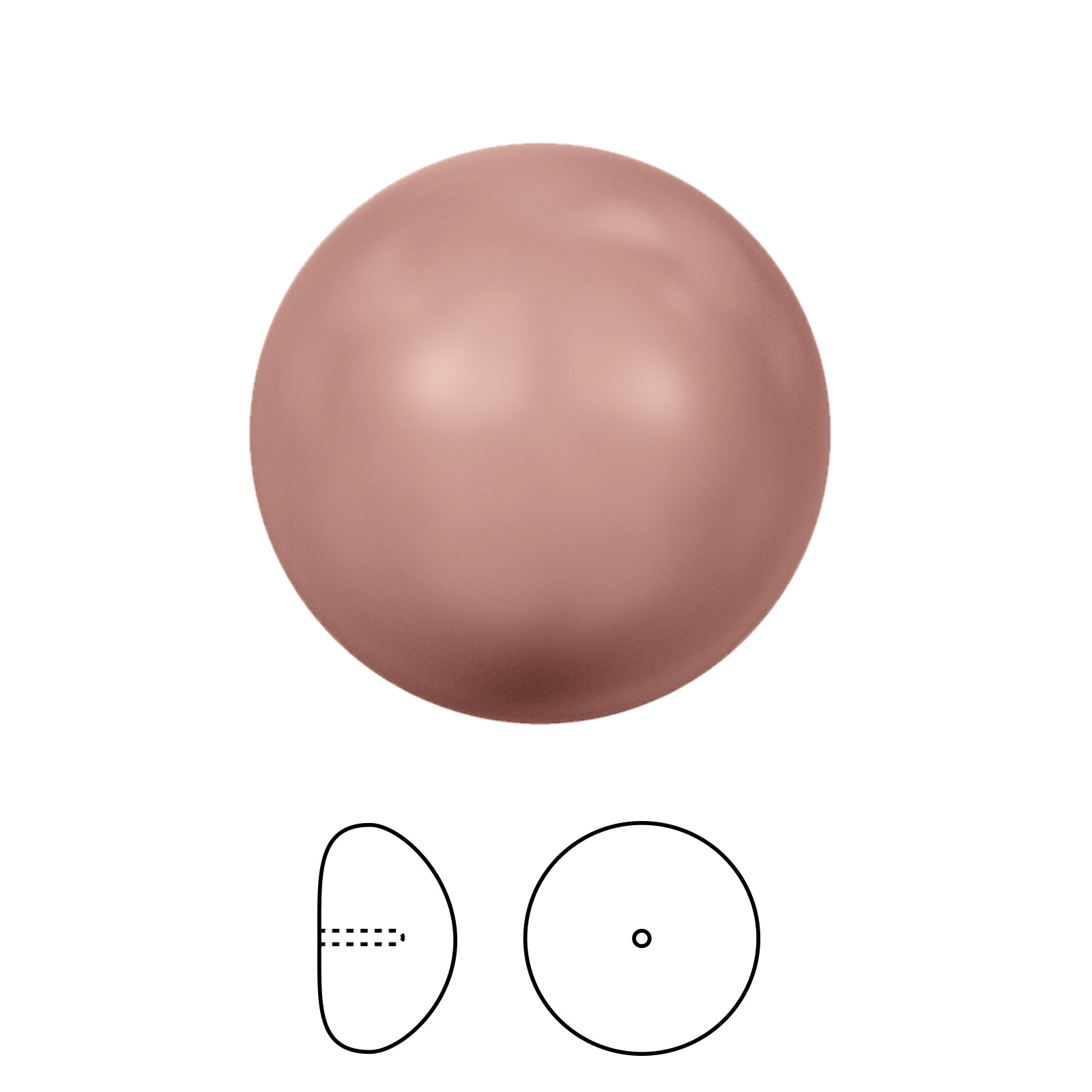 cabochon pearl (5817) rose peach 10mm | 2pc