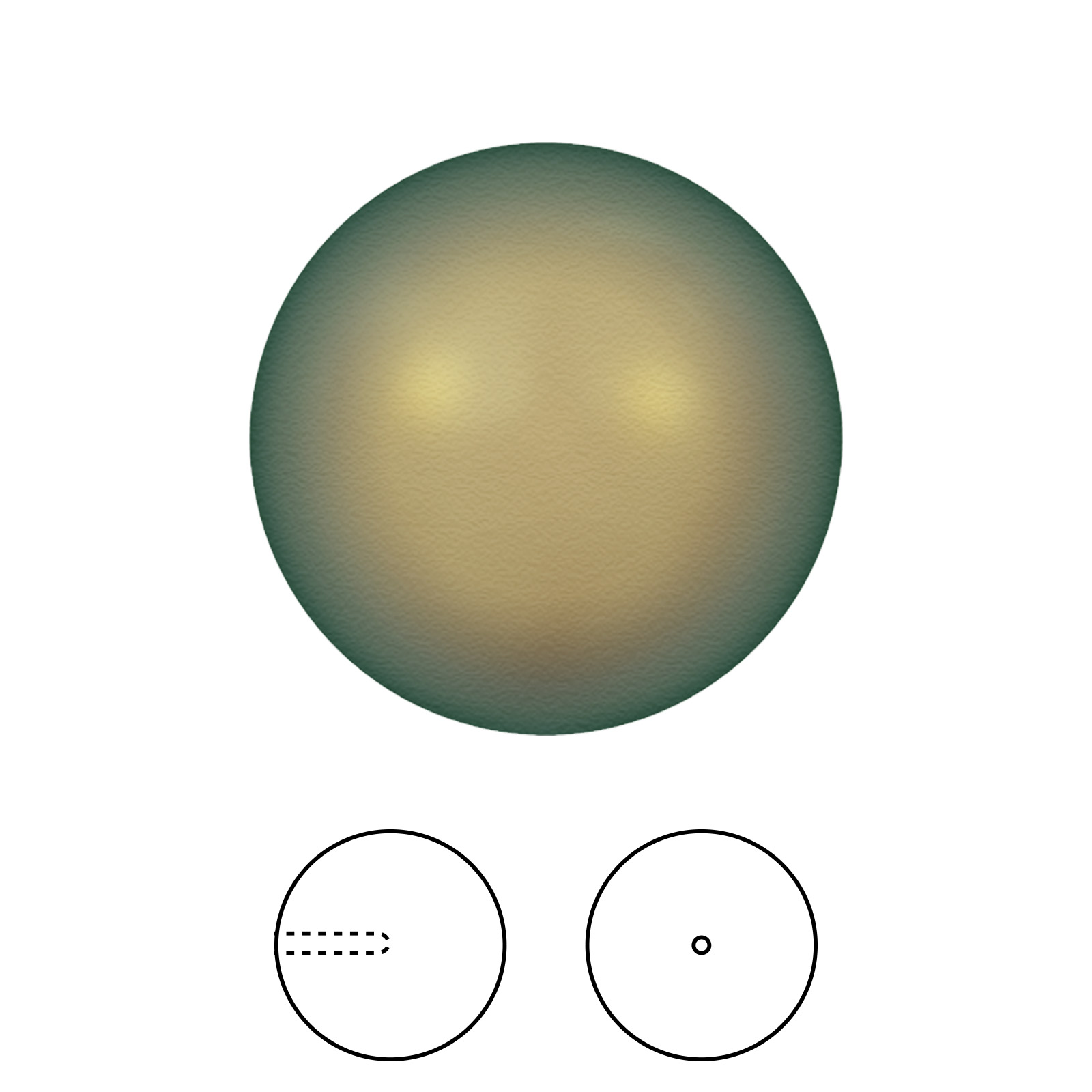 half-drilled pearl (5818) iridiscent green 6mm | 4pc