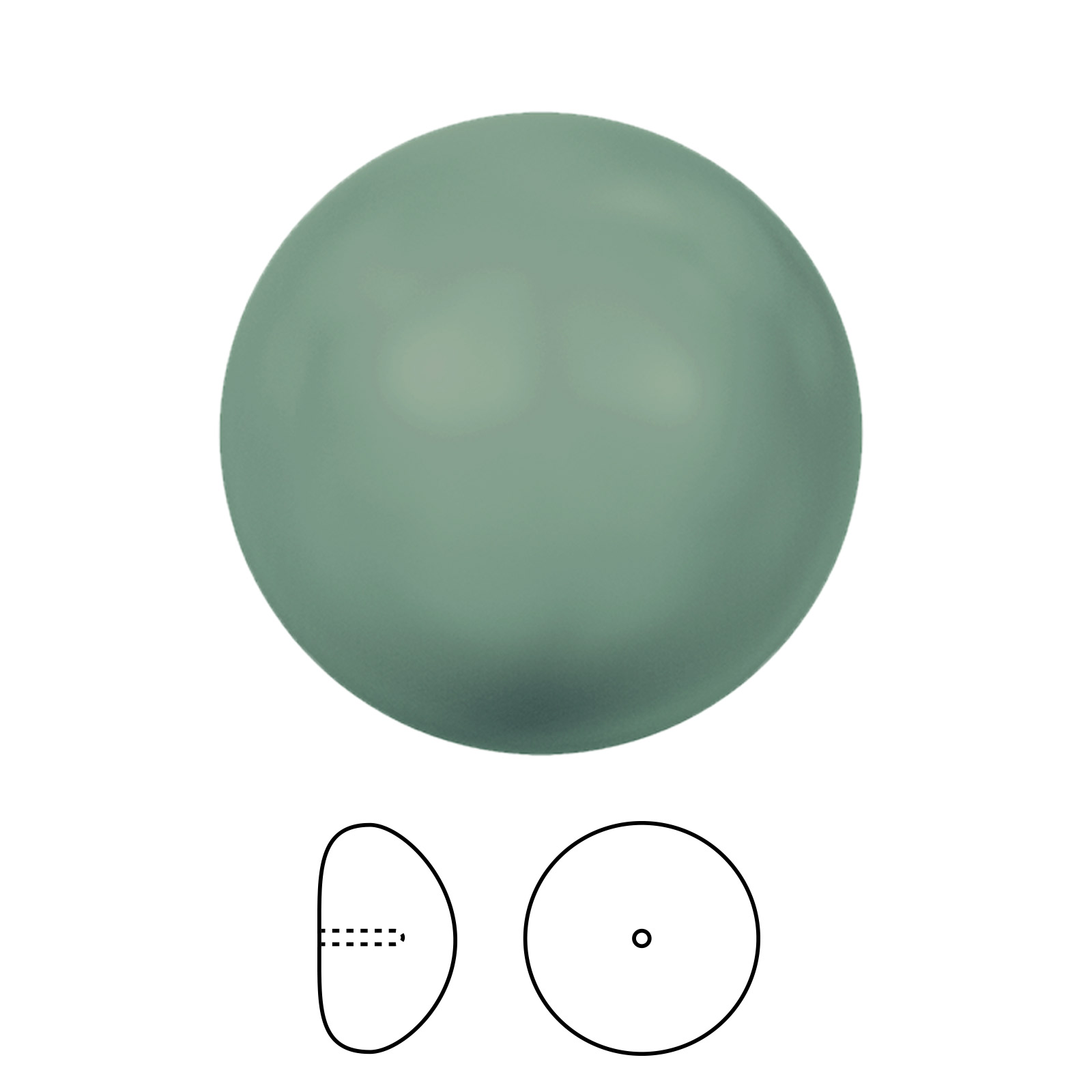 cabochon pearl (5817) jade 16mm | 1pc